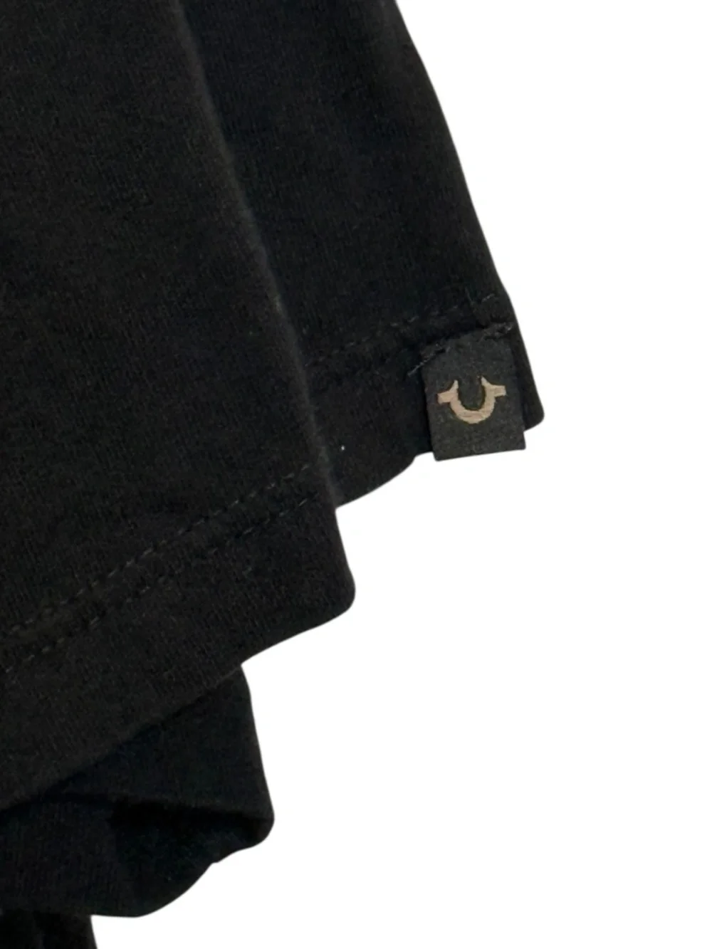 True Religion Black Tee with White Arch Logo 2XL